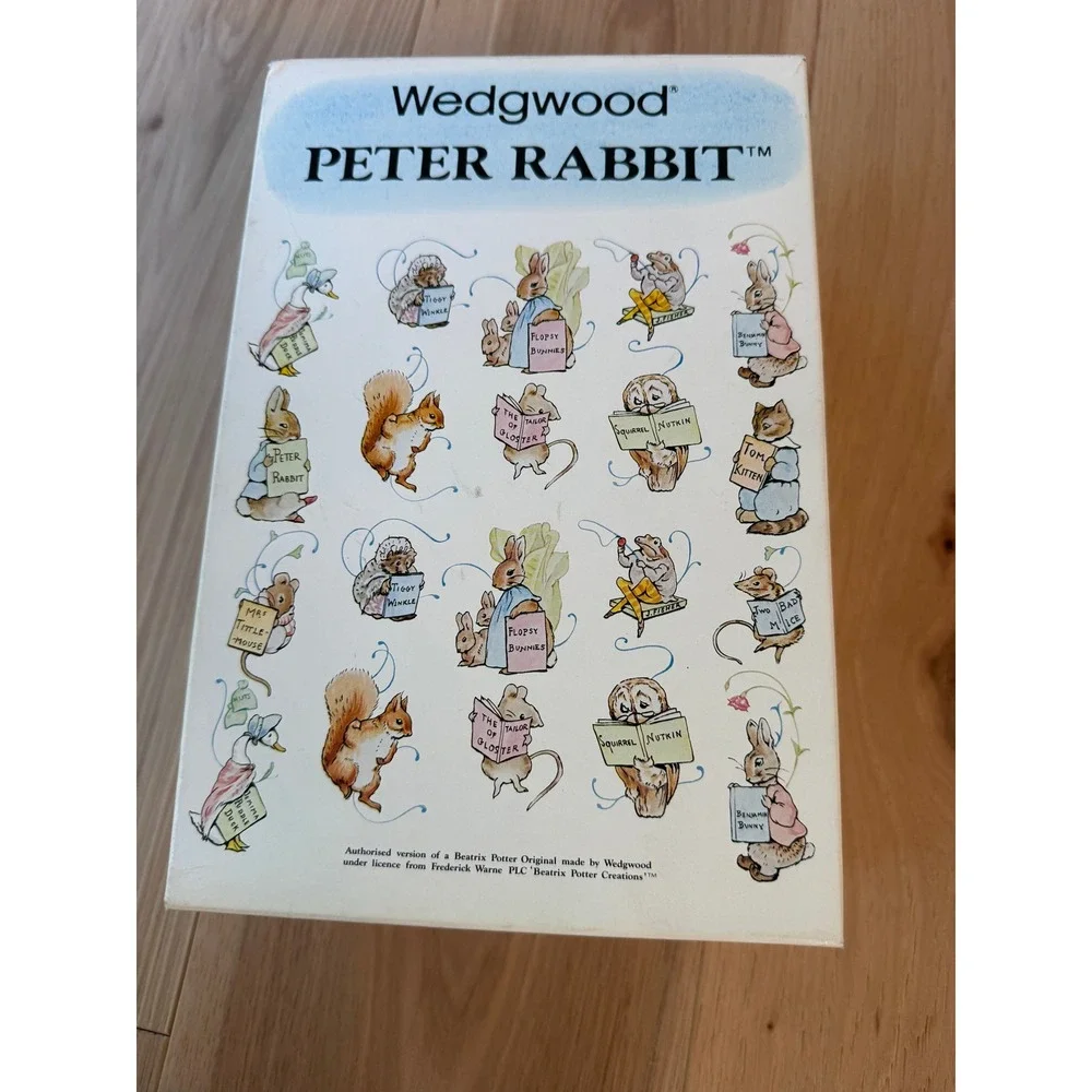 Wedgwood Peter Rabbit 2 Piece vintage Set White China Mug and Oatmeal Bowl Boxed